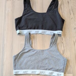 Nike Dri-Fit Black and Gray Sports Bra Duo Size Large